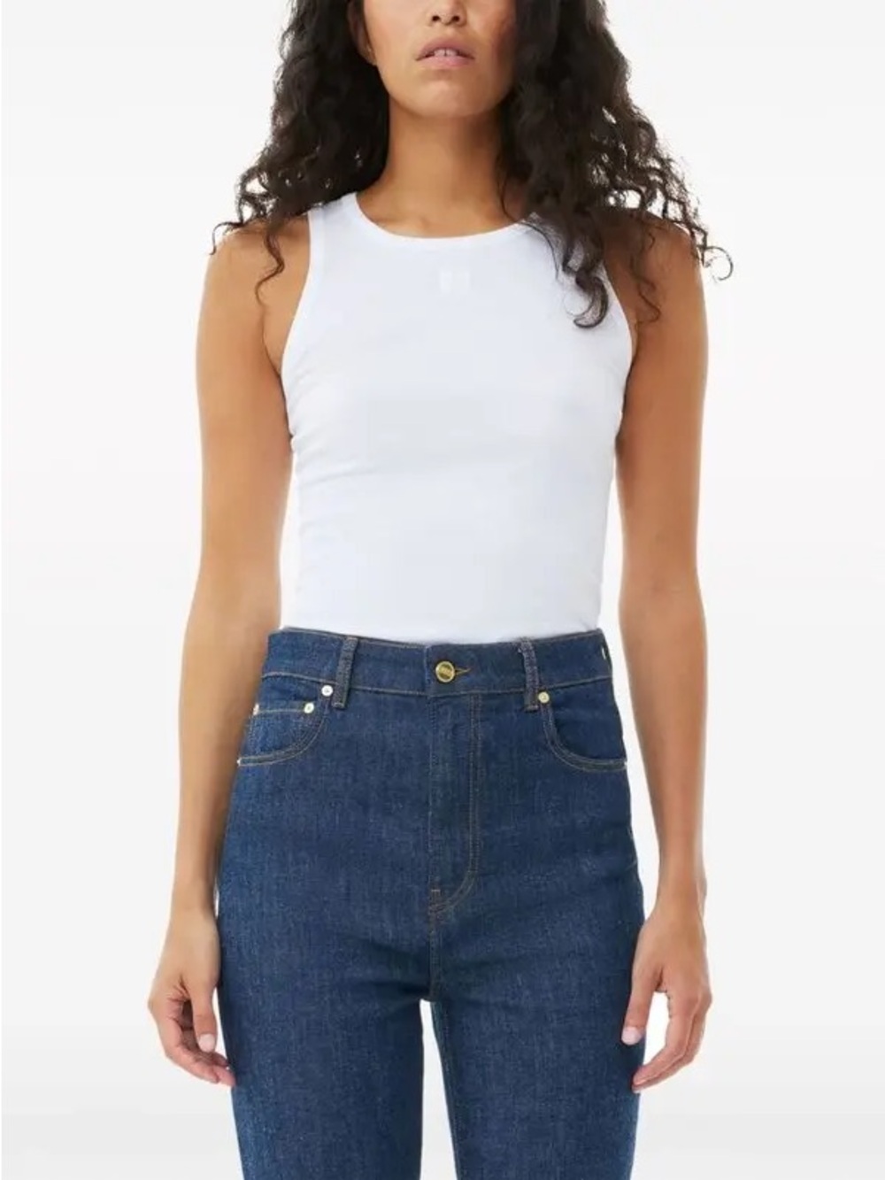 GANNI Ribbed Tank Top